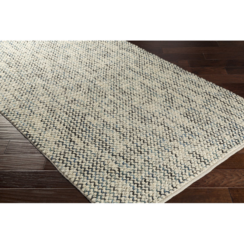 Avera Wool Area Rug in Beige/Gray, Rectangle 5' x 7'6"