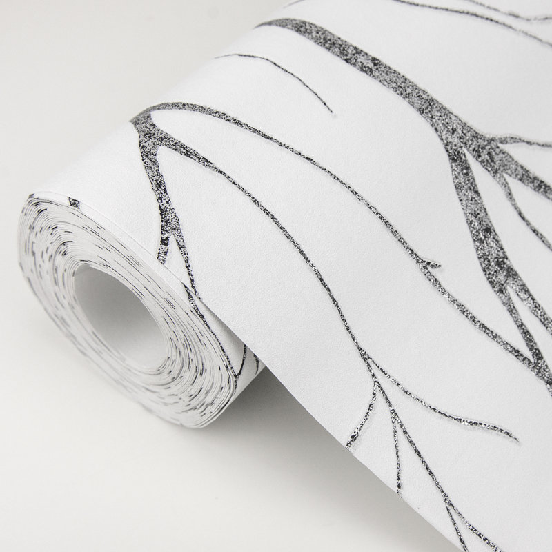 Rouleau de papier peint L 33 pi x l 21 po Moriz, Noir / Ivoire