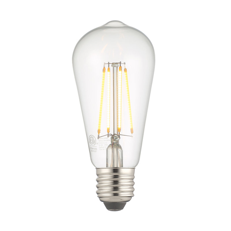 8 watts (équivalent à 60 watts), DEL ST19, ampoule à intensité variable, E26 / moyen (standard), Blanc chaud