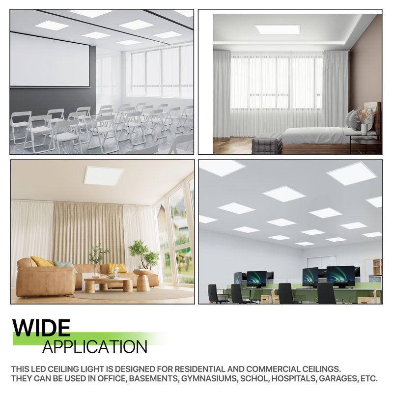 Panneau lumineux à DEL Dimmable 2X2 Troffer, luminaire 4400 lumens 5000K pour éclairage de bureau