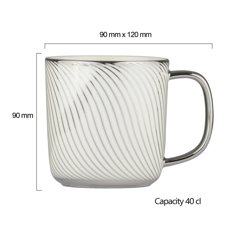 Bernella Porcelain Coffee Mug, Platinum