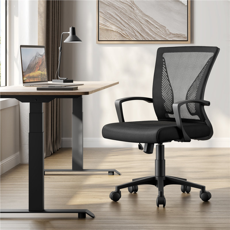 Mid-back Mesh Office Chair, Black/Black