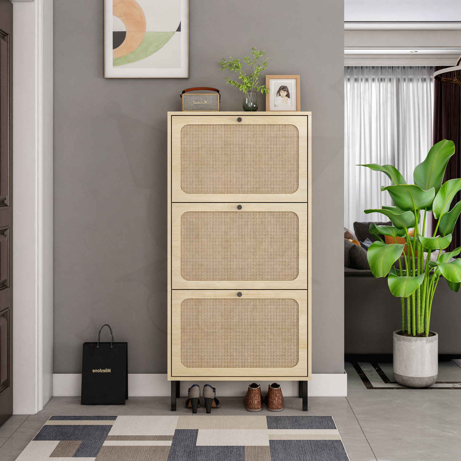 Bay Isle Home 18 Pair Shoe Storage Cabinet & Reviews | Wayfair