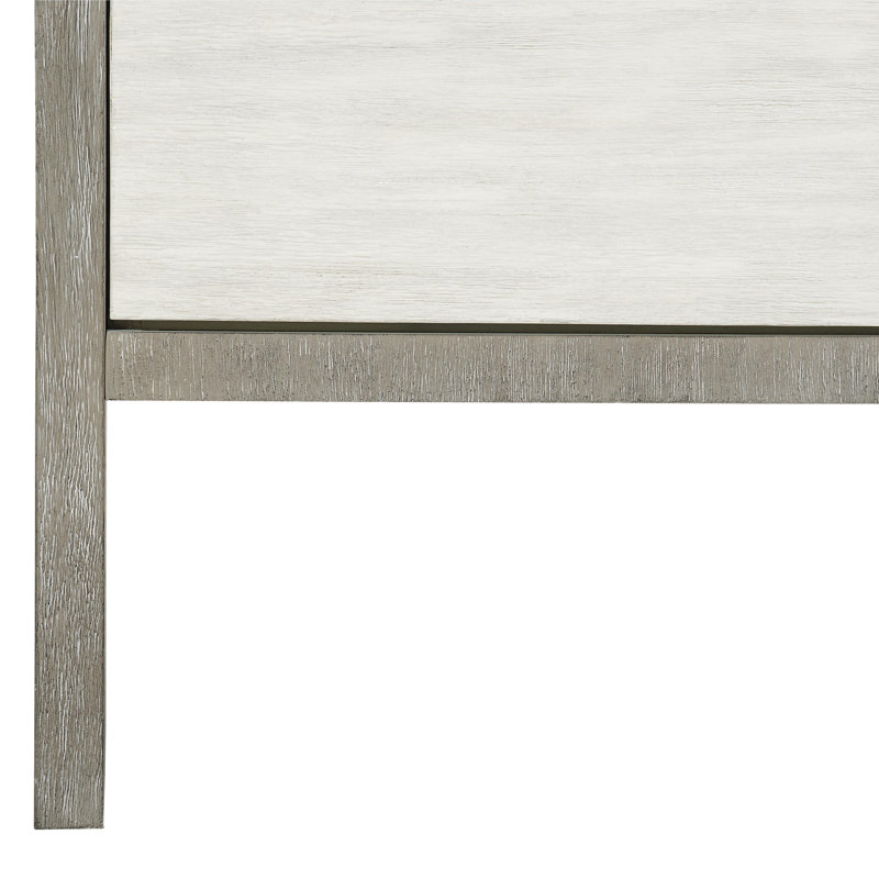 34" Two-Tone Brown and White Solid Wood Nightstand