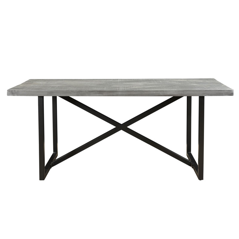Ensemble de salle à manger en bois massif 4 pièces Hessle, Noir / Gris, H 30 po x L 35 po x l 59 po