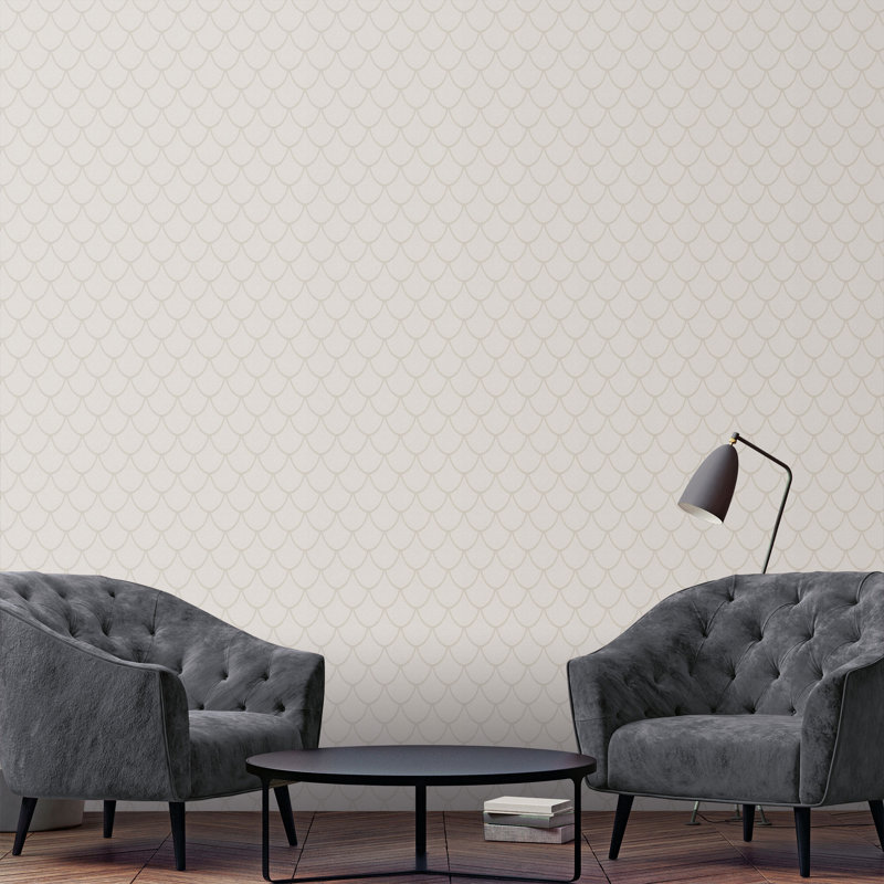 Potrero 10.05cm x 53cm Textured Glitter Wallpaper Roll, Beige/Off White