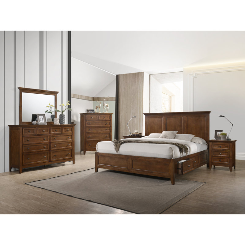 Tuscan Brown Wood Transitional Landscape Mirror