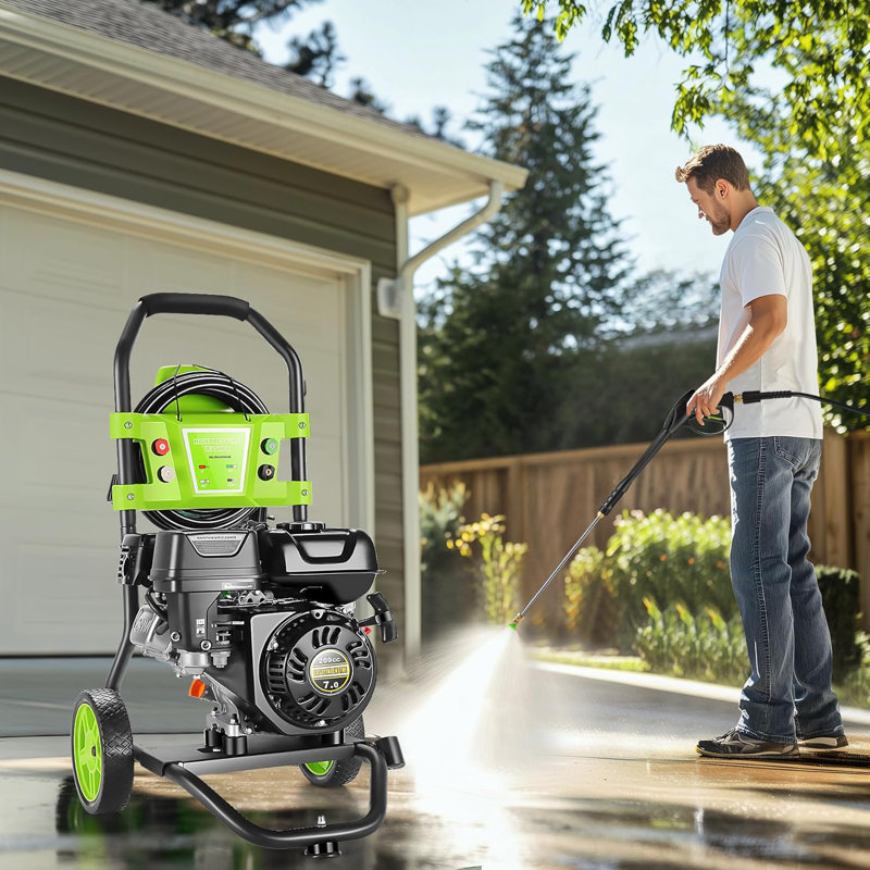 4200Psi Gas Commercial Pressure Washer Washing Machine With 4 Adjustable Nozzles, 25Ft Hose