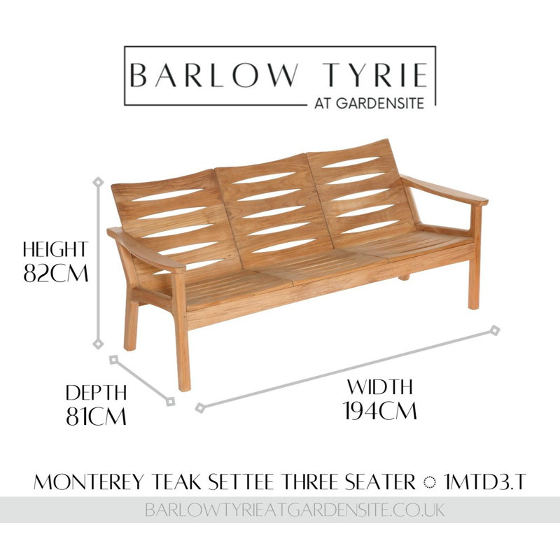 Monterey Deep Seating Three-Seater Teak Sofa