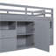 Lit mezzanine simple avec 4 tiroirs Pinewood - gris, sans sommier-992297255
