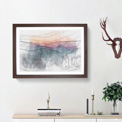 Mount Rainer in Seattle in Abstract - Picture Frame Graphic Art Print