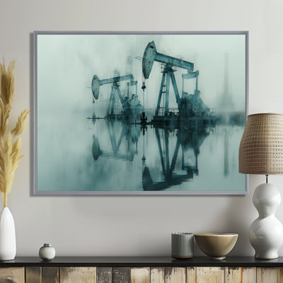 Gris gris Petrochemical Winter Texas Oil Rigs - Oil Rigs / Fields Wall Art Living Room