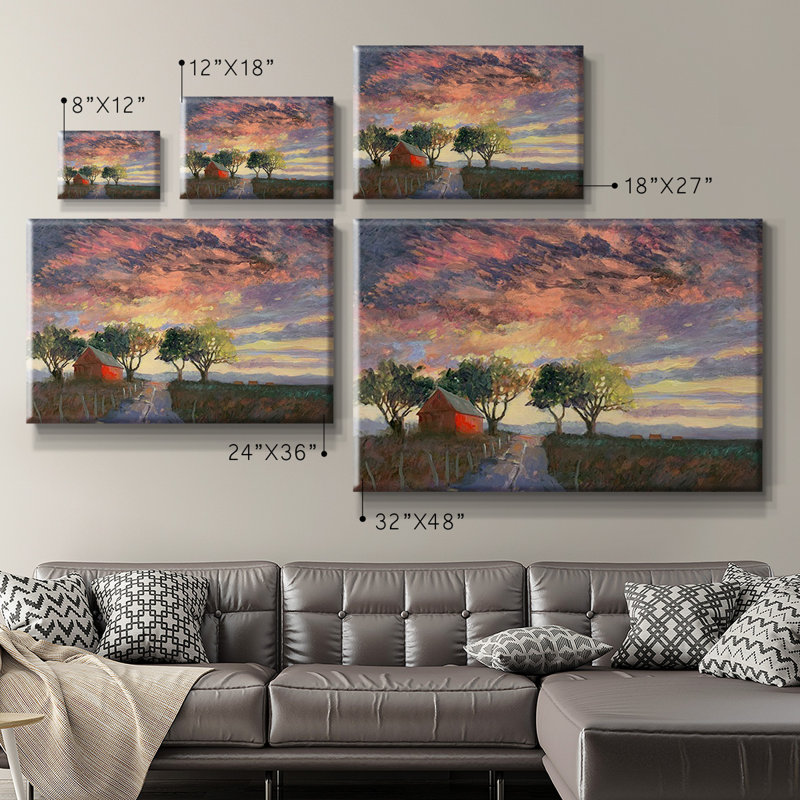 Toile tendue de qualité supérieure Fire in the Sky - prête à être accrochée, H 12 po x l 18 po