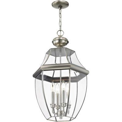 Luminaire suspendu d'extérieur à lanterne d'extérieur, abat-jour en verre biseauté transparent