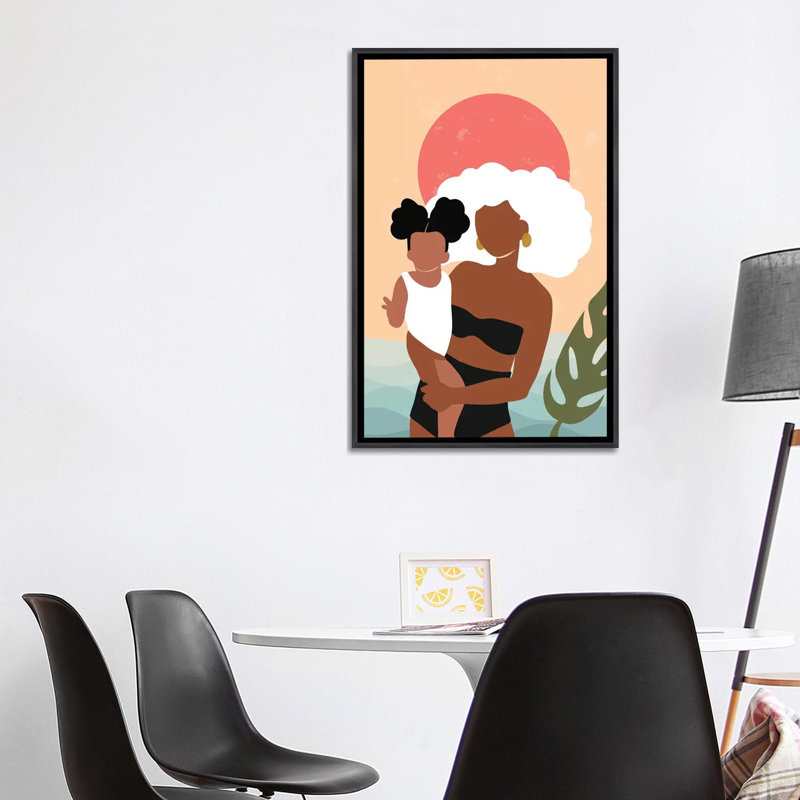 Juneteenth - impression d'art graphique, Toile avec cadre noir patiné, Pas de tapis, H 26 po x l 40 po x 1,5 po