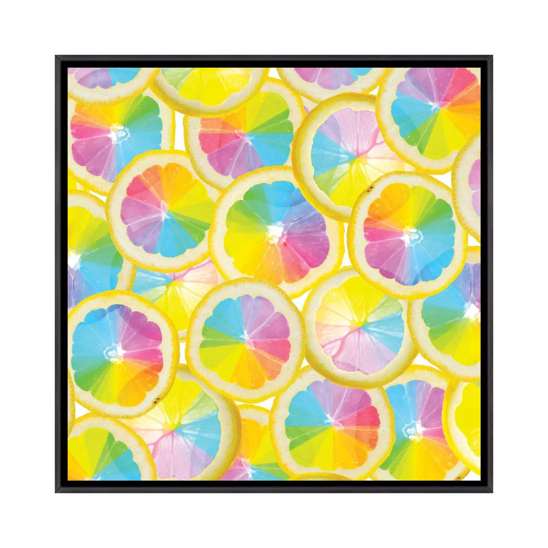 Impression d’art graphique, "Stained Glass agrume" par Erin Summer, H 26 po x l 26 po x P 1,5 po, Pas de tapis