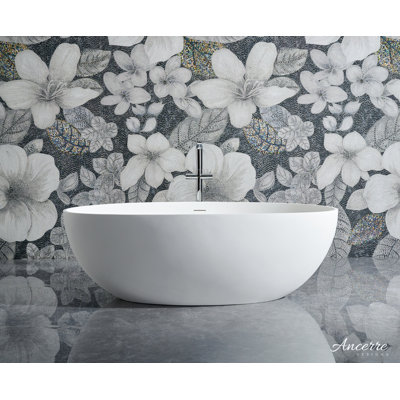 CRESTWOOD 67" Freestanding Solid Surface Bathtub in White