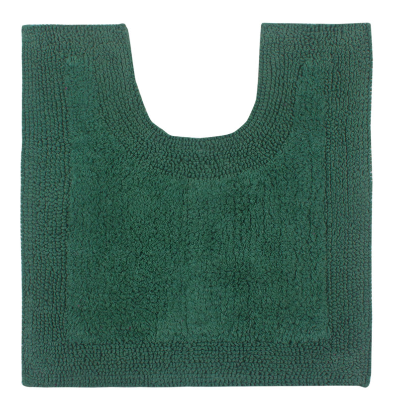 Tapis pour salle de bain contourné 100% coton 20 po x 20 po Bruss, Vert bouteille