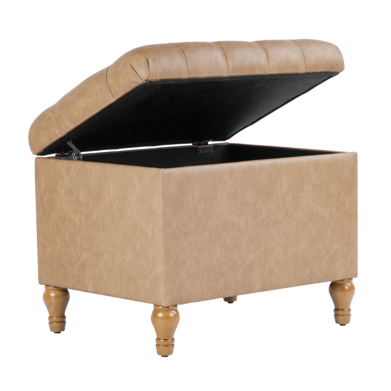 Repose-pieds Chubbuck, Light Brown Faux Leather