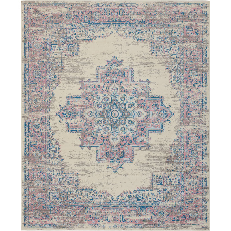 Tapis ivoire moderne Bo, Rectangle 7 pi 10 po x 9 pi 10 po