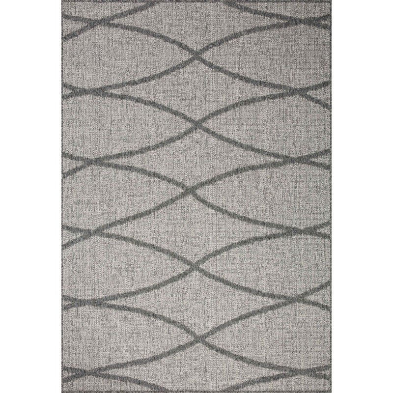 Tapis intérieur / extérieur gris tourterelle / gris Baggs, Rectangle 5 pi 3 po x 7 pi 7 po