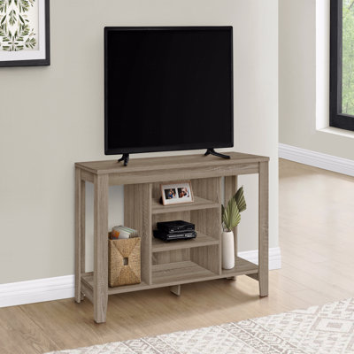 Meuble télé, console de 48 po, meuble multimédia, tablettes de rangement, salon, stratifié de chambre à coucher, contemporain, moderne