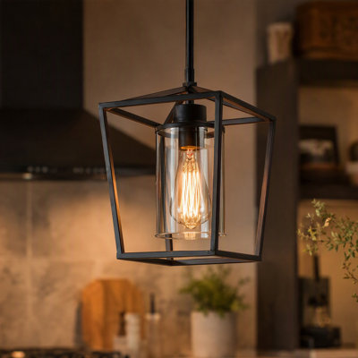 1 - Light Single Pendant Industrial Kitchen Island Lantern Chandelier