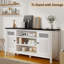 Meuble télé moderne blanc avec comptoir noir - 2 portes, rangement à deux tablettes
