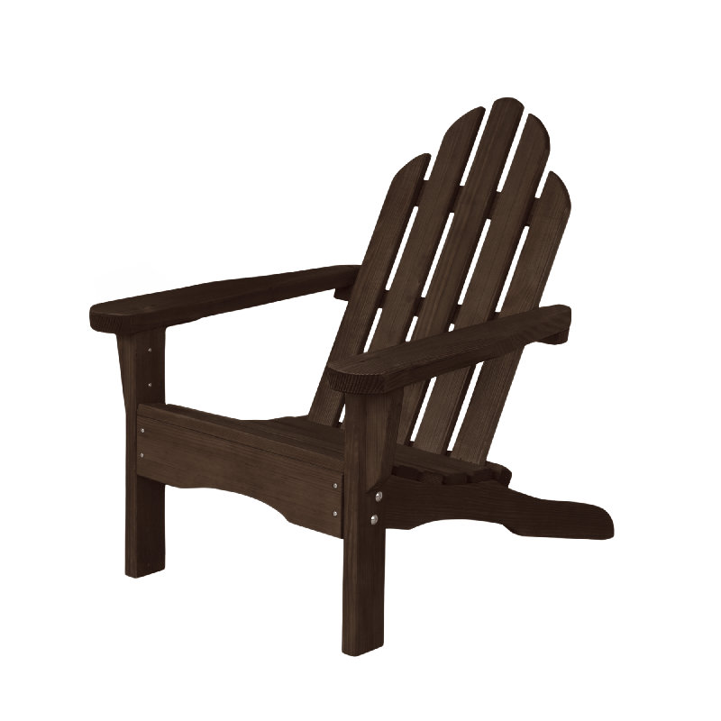 Chaise Adirondack Amish Casual en bois massif robuste, sans porte-gobelets, Noyer foncé teinté
