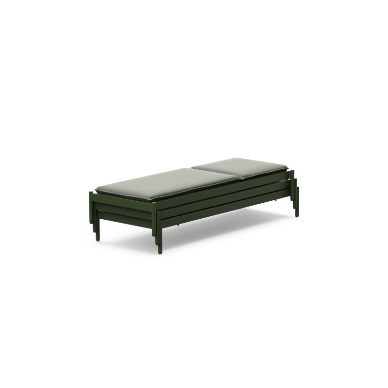 Terra Sun Lounger, Sunbrella Origin Olive Leaf Cushion/Green Frame