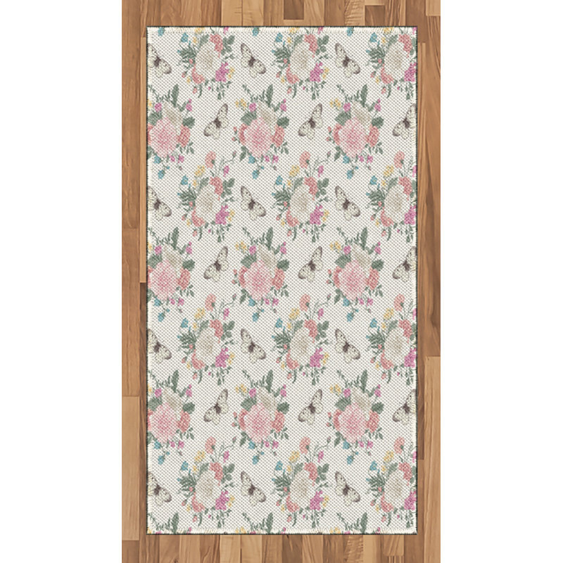 Tapis décoratif à longues fibres en fibre de polyester, Rectangle 2 pi 7 po x 5 pi