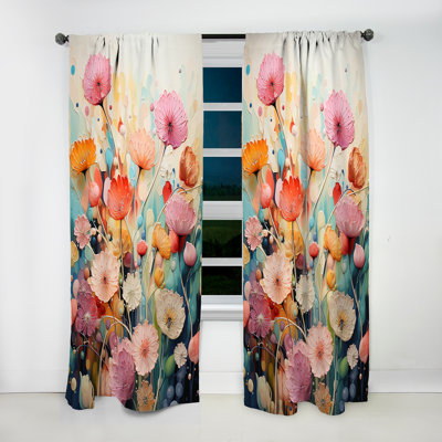 Rideaux Botanicals - velours obscurcissant - velours noir et orange Noelia