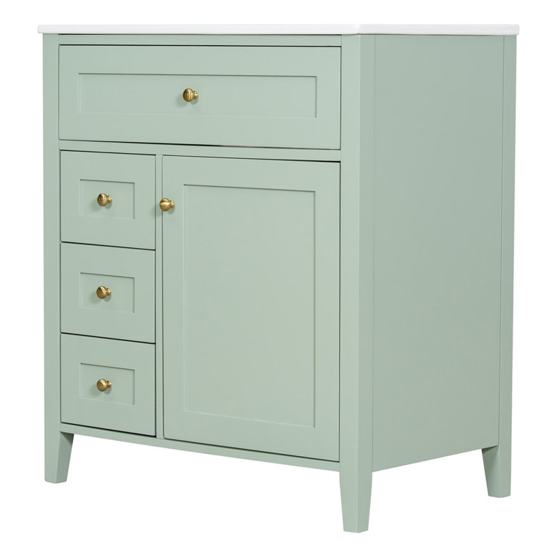 30 Inch Bathroom Vanity with Sink, Green