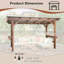 Pavillon de jardin en forme de pergola en bois 13 'X 6,5' avec toit en métal et ampoules et comptoirs de bar