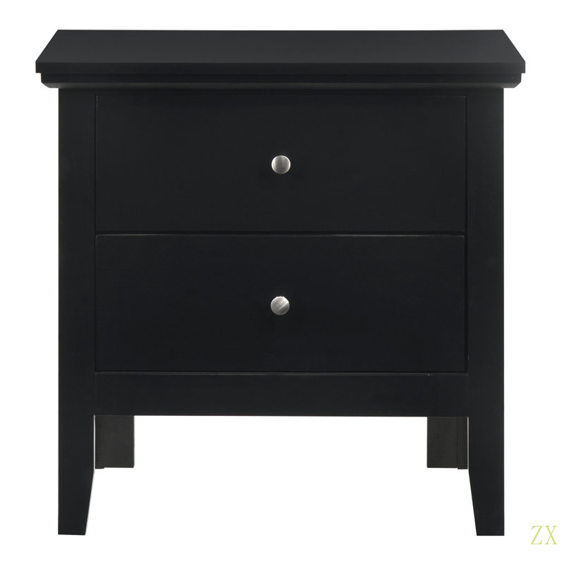 Table de chevet transitionnelle élégante, Noir