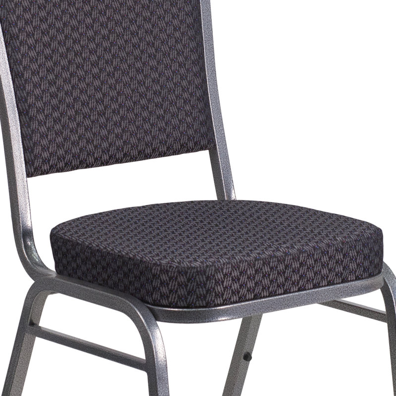 Chaise de banquet empilable Oliverson, Veiné argent, Noir / pois dorés, 1