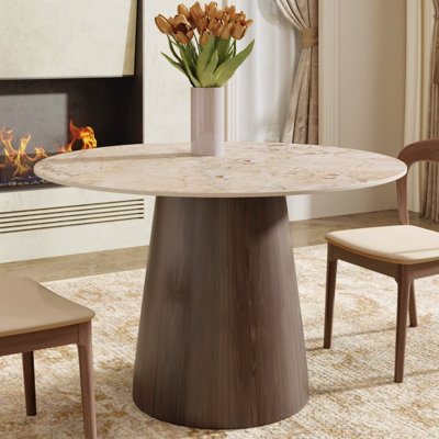 Round Dining Table 43" Small Kitchen Table For 4 Person