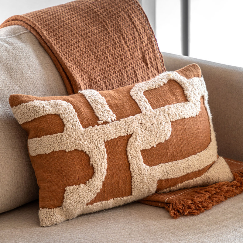 Abstract Square Cushion, Orange