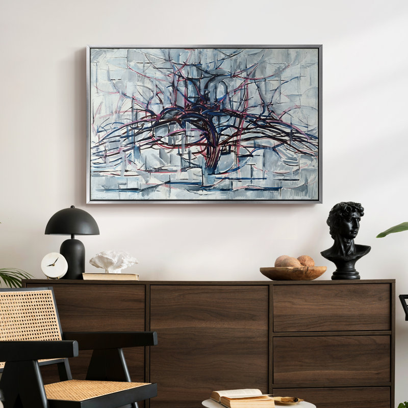 «Horizontal Tree», 1912 - Piet Mondrian, toile tendue avec châssis, 24 po x 36 po, Argent