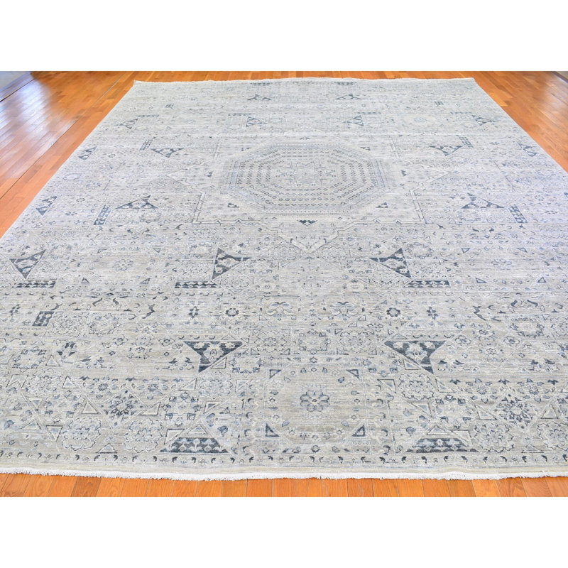 Tapis oriental en soie texturée noué à la main 12 pi x 15 pi 2 po E60AF0782746480B813C3A5FF98820C7