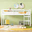 Lit mezzanine simple en bois massif avec structure en bois d'hévéa blanc et robuste, rangement supplémentaire sous le bois blanc, hauteur basse pour une meilleure stabilité, plateforme à lattes renforcées