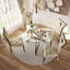 Table de salle à manger ronde en verre transparent de 47 pouces avec base-211378811