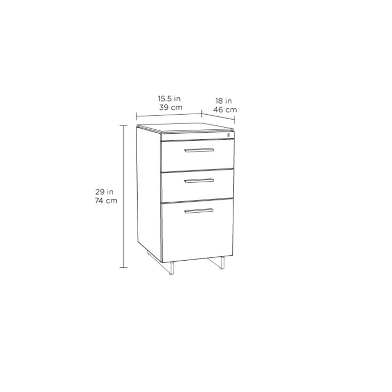 Centro 15.5'' Wide 3 -Drawer File Cabinet