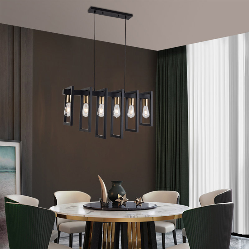 Luminaire suspendu pour îlot de cuisine 6 lumières Javetta