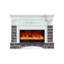 Beige Solid Wood Electric Fireplace