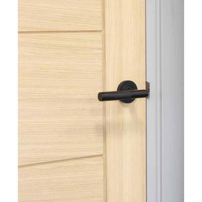 Brompton Lever on Rose Set (Plain), Matt Black