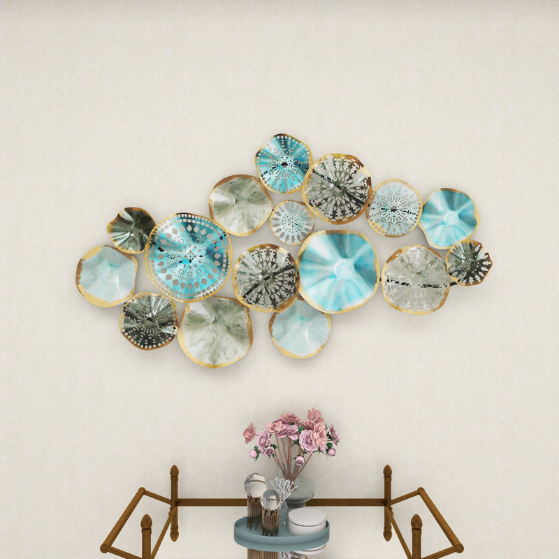 Hench Metal 3D Overlapping Discs Plate Home Wall Decor