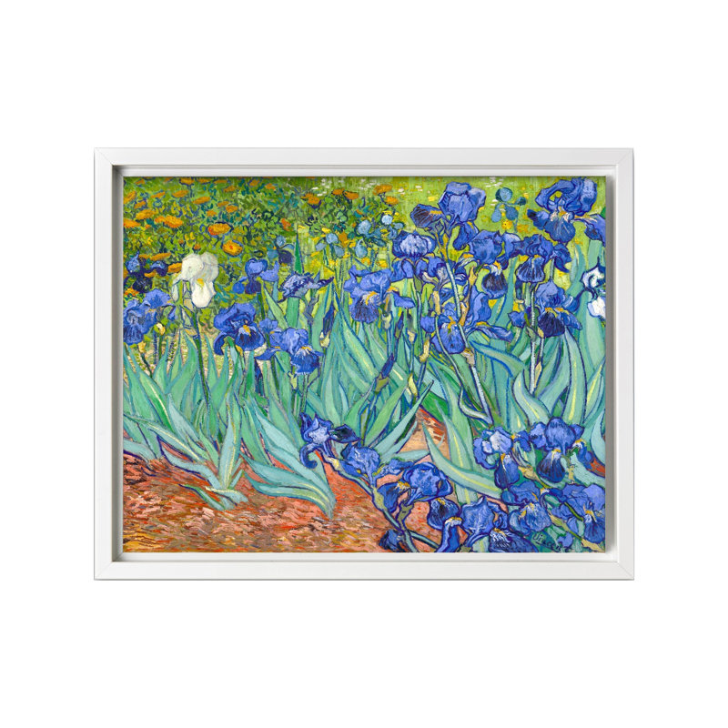 Van Gogh - Iris n ° 1, Canevas, H 12 po x l 16 po, Encadrement blanc