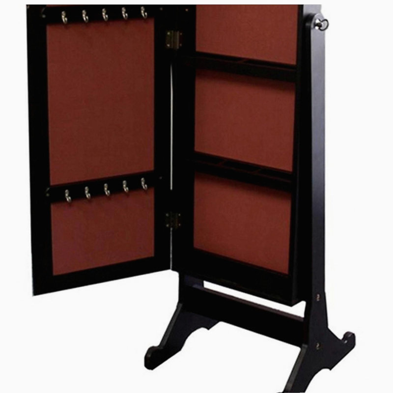 Miroir sur pied de 57 pouces de hauteur avec lustre brun café, forme rectangulaire