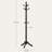 Solid Wood Coat Rack, 10 Hooks, Black-693946331